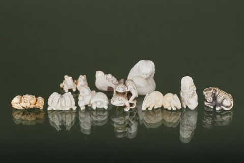 10 netsuke et figurines zoomorphes