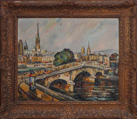 Rouen, le Pont Corneille au passage du Tramway depuis les…