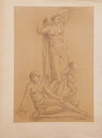 Auguste Guénot (1882-1966) Nus féminins et amour...