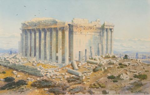 Martin Meyer (1821-1897) Le Temple de Bacchus...