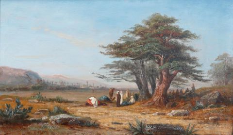 Campement arabe sous un cèdre, Liban