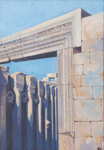 Dans les ruines du Temple de Bacchus à Baalbek au…