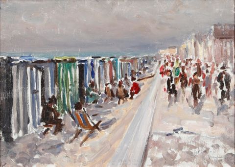 Sur la digue à Dunkerque & Jeannine Viandey [recto/verso]