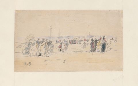 Eugène Boudin (1824-1898) Promeneurs sur la plage
