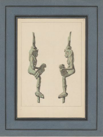 Statuette en bronze représentant Isis allaitant Horus de profil