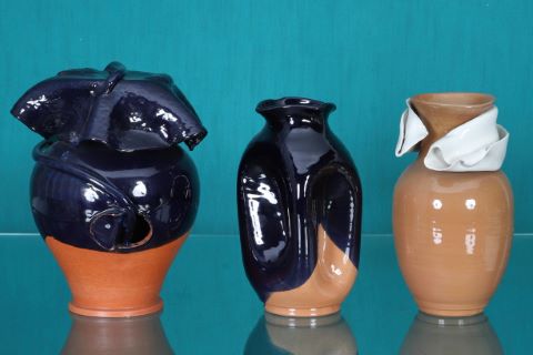 3 vases de forme libre