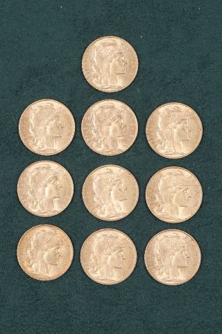 10 pièces de 20 francs République