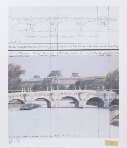 The Pont Neuf wrapped, Project for Paris