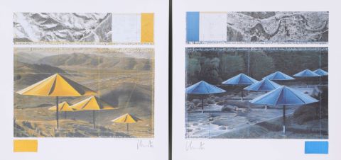 Yellow Umbrellas & Blue Umbrellas [2 estampes]