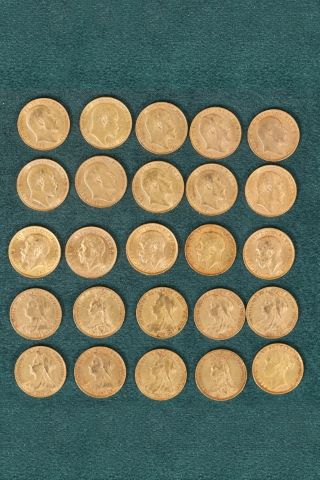 25 pièces souverain anglais