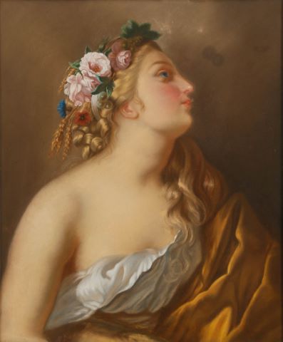 Portrait de femme à la couronne de fleurs