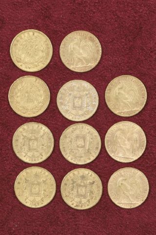 11 pièces de 20 francs (2nd Empire & République)