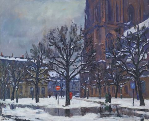 Cathédrale Notre-Dame de Strasbourg en hiver