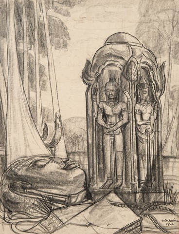 Angkor, Cambodge, têtes de Bouddha
