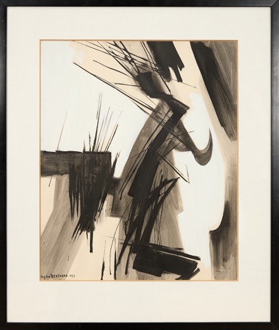Composition abstraite en noir et blanc