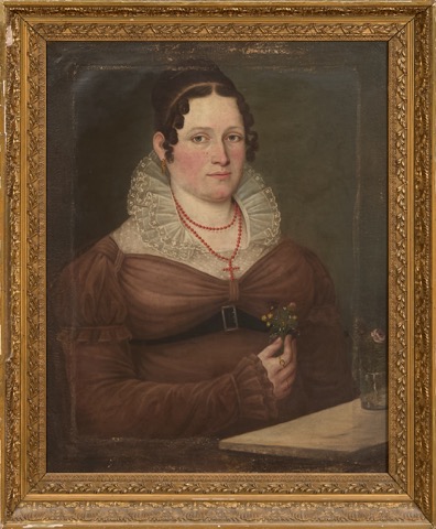 Portrait d'élégante à la fleur