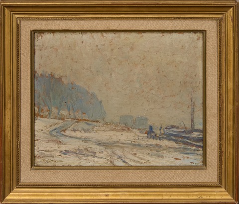 Bord de fleuve enneigé