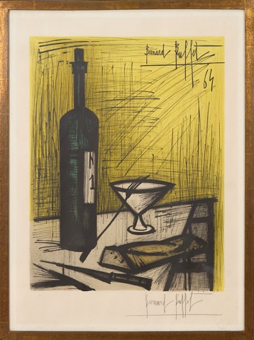 Nature morte à la bouteille et au bouquet (Le pain…
