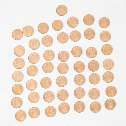 50 pièces de 20 francs